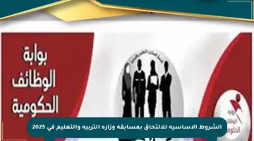 الشروط الأساسية للالتحاق بمسابقة وزارة التربية والتعليم في 2025